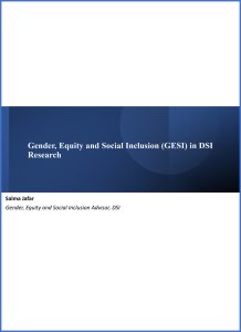 Gender, Equity and Social Inclusion (GESI) in DSI Research